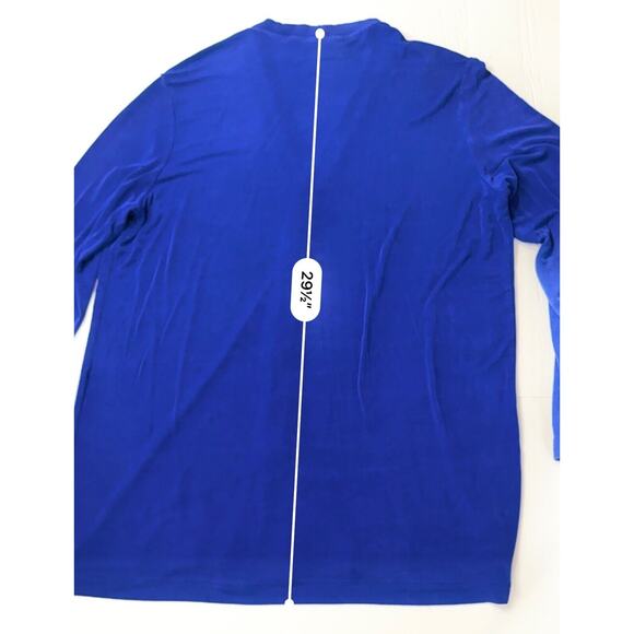 Chico's Royal Blue Mother of Pearl Button Up Long Cardigan sz 2 Large (12-14) - Picture 7 of 9